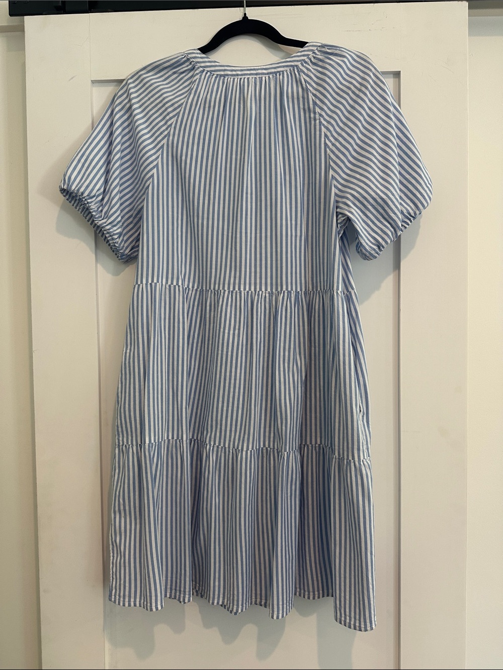 Beach Lunch Lounge Blue & White Striped Tiered Mini Dress - Picture 3 of 3